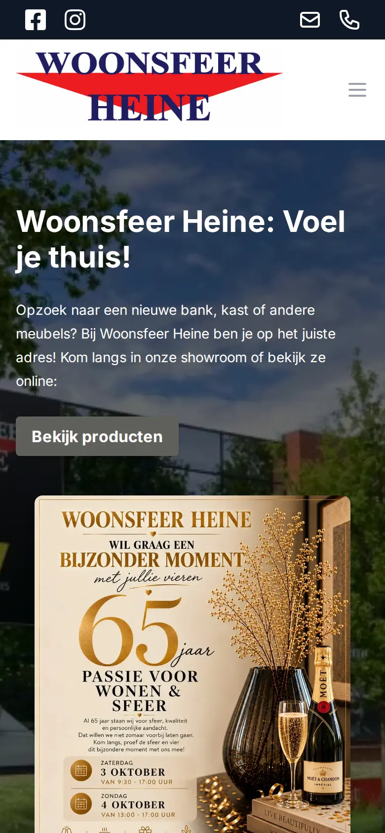 Beeld groot, tekst kort