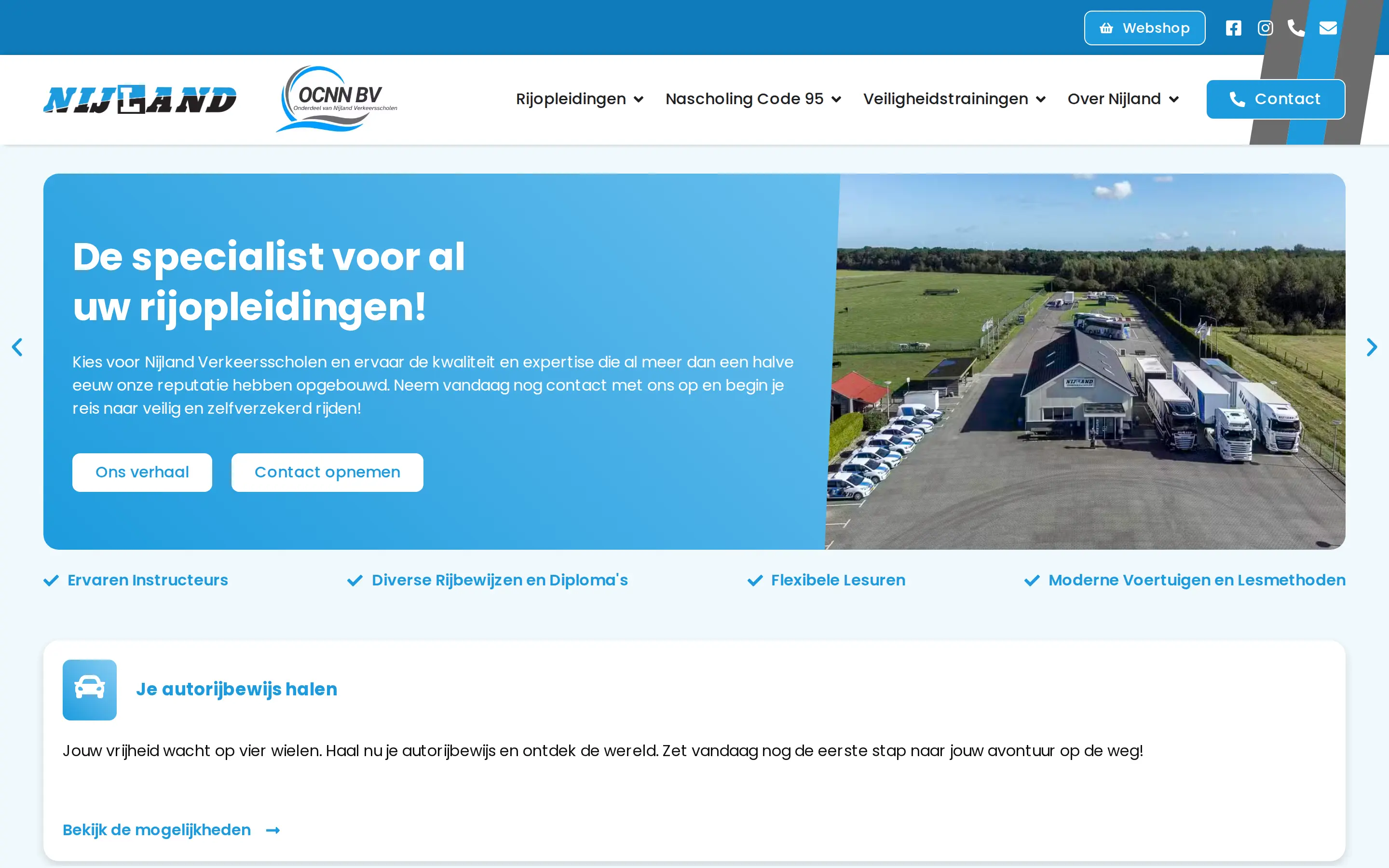 Website van Verkeersschool Nijland op laptop