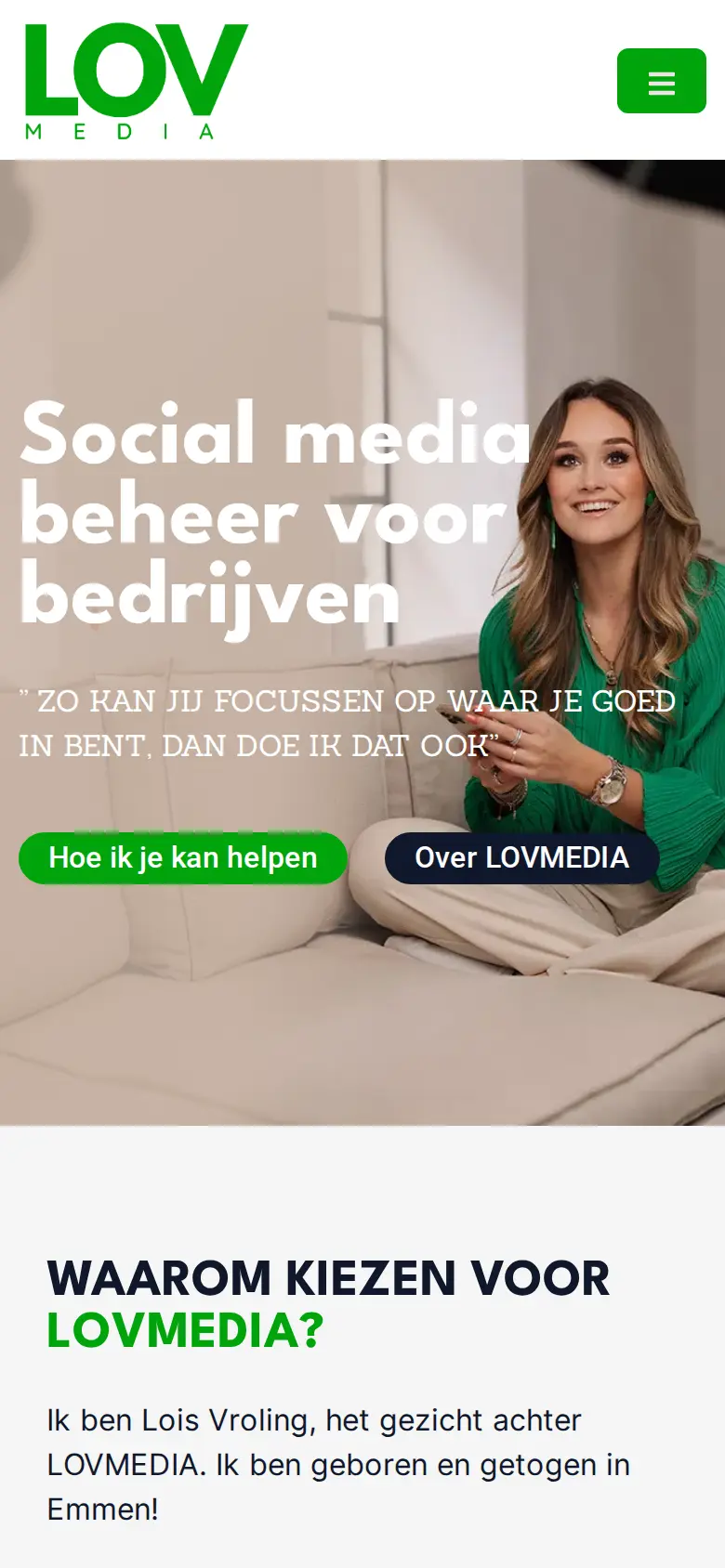 Webshop van LOVmedia op smartphone