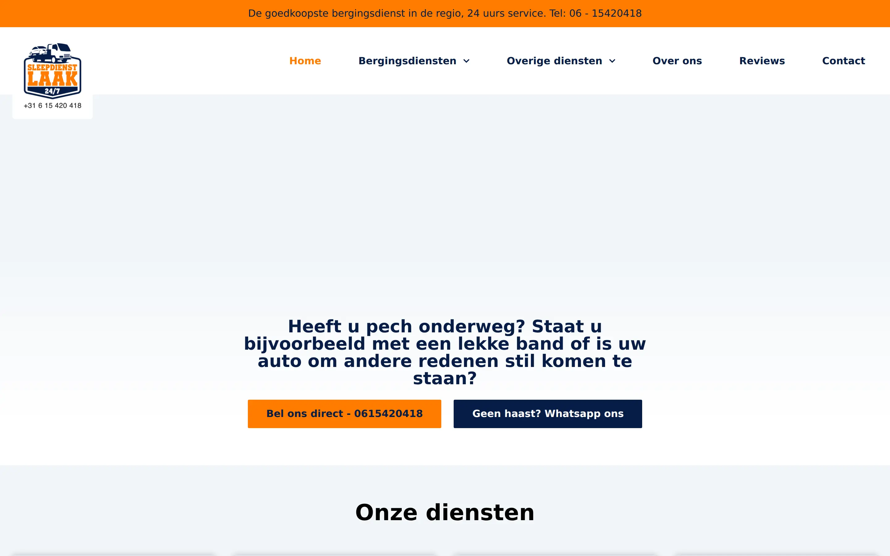 Elke dienst een eigen pagina